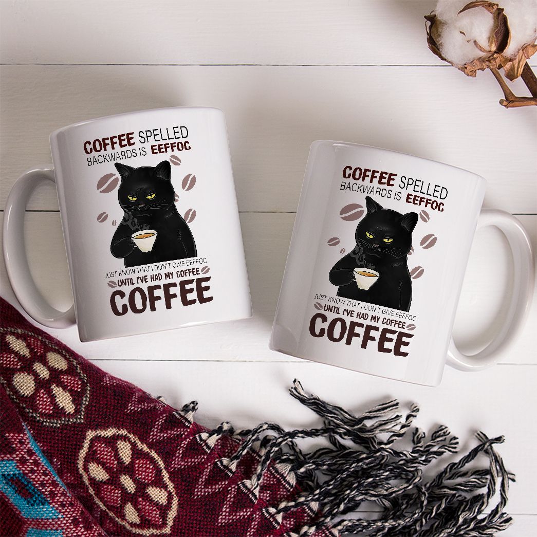 Coffee Black Cat Custom Mug