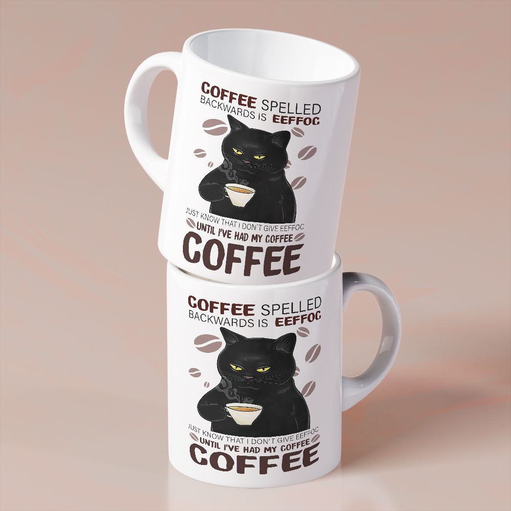 Coffee Black Cat Custom Mug