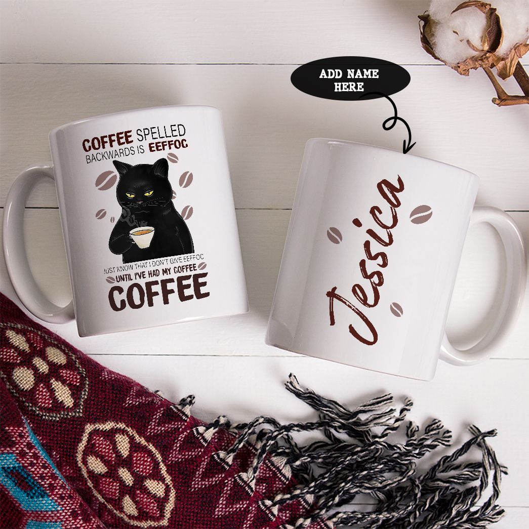 Coffee Black Cat Personalized Mug