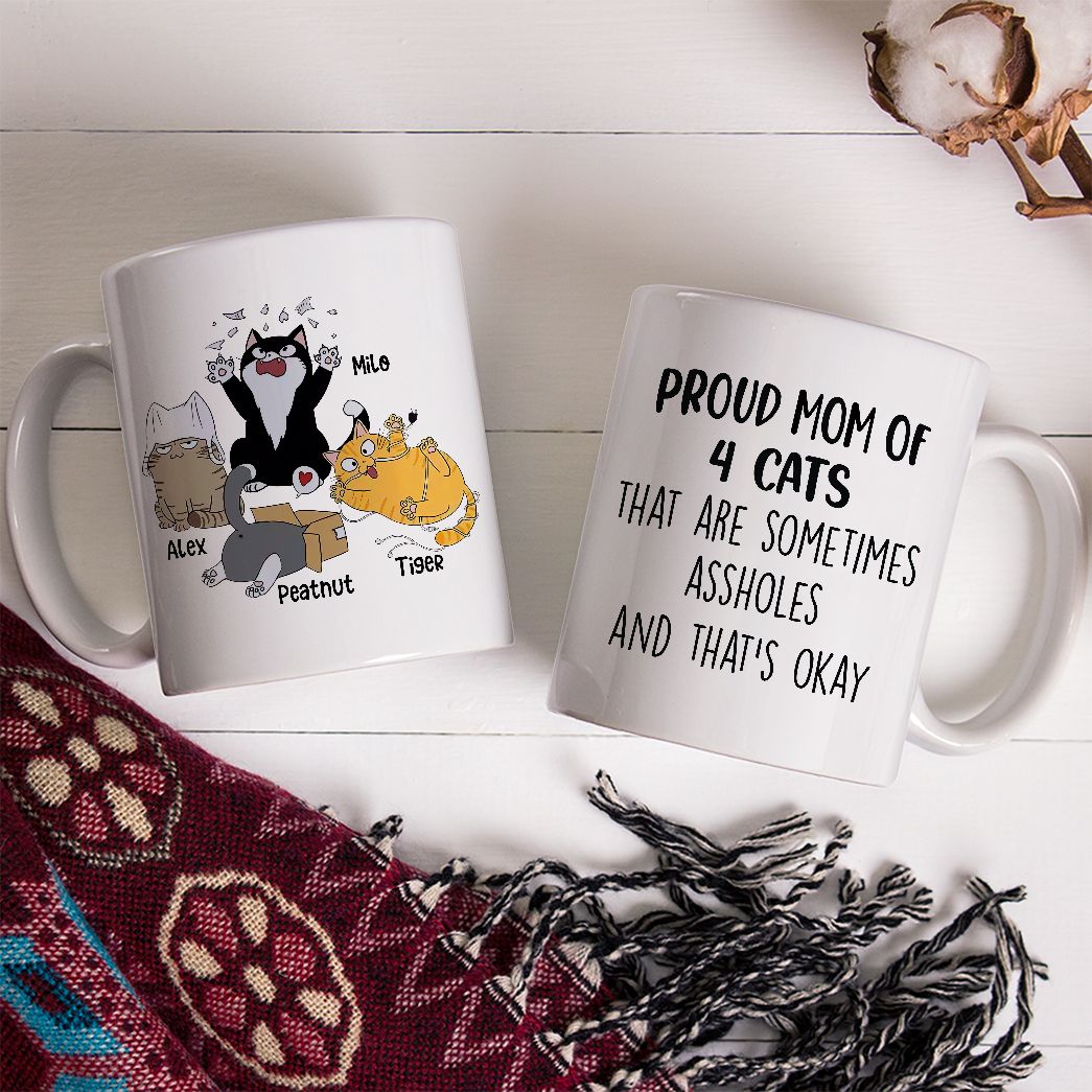 Proud Mom Of Naughty Cats Mug