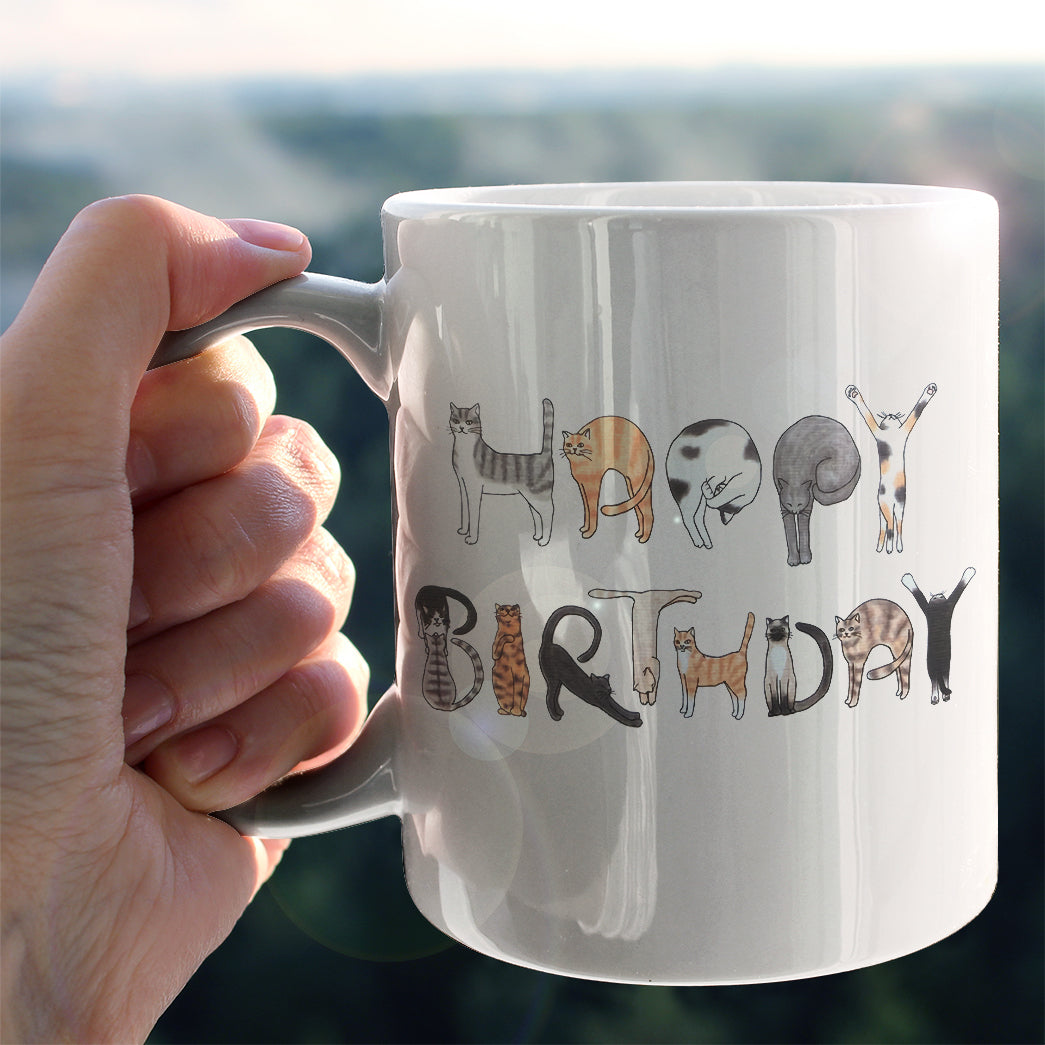 Happy Birthday Cat Coffee Mug