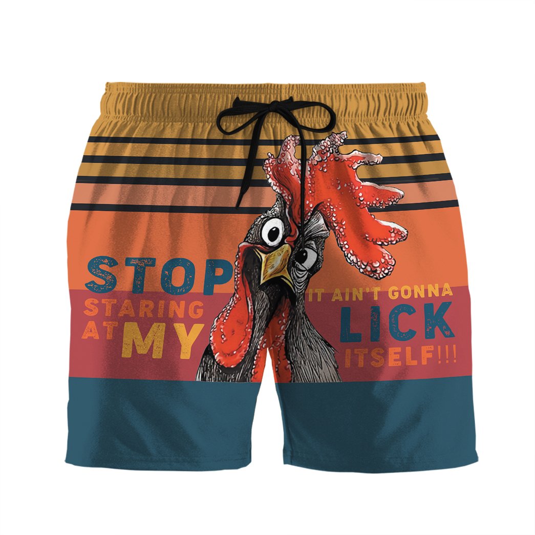 Stop Staring At My Coc Custom Beach Shorts