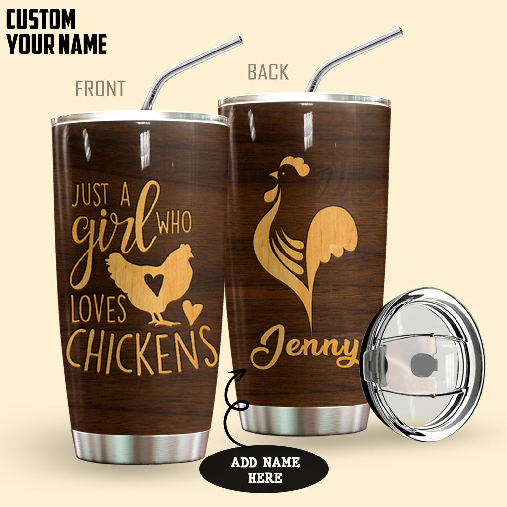 Just A Girl Who Loves Chicken Personalized Tumbler