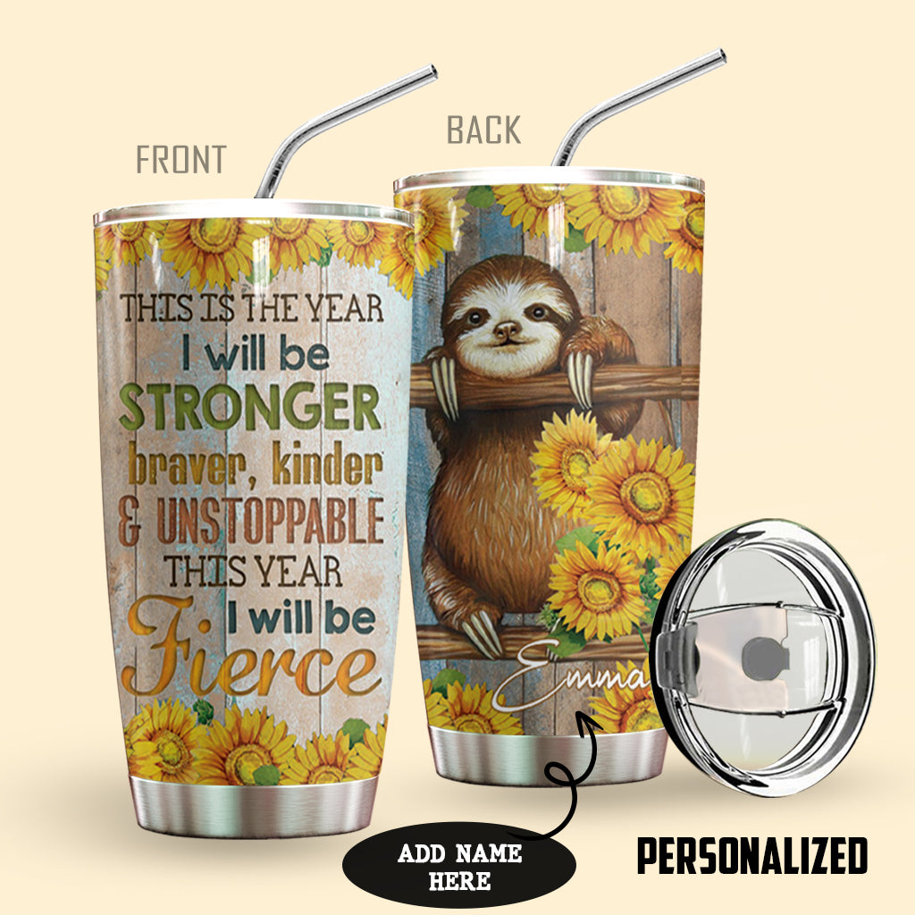 Sloth This Is A New Year Personalized Tumbler