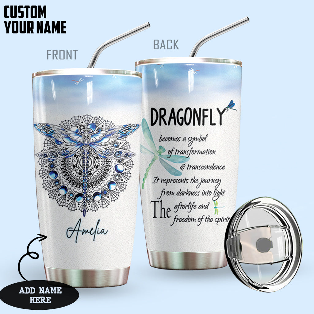Dragonfly Become A Symbol Personalized Tumbler