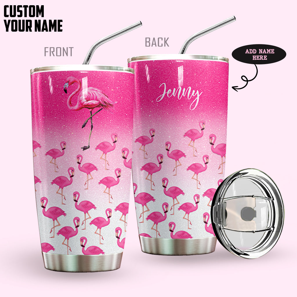 Flamingo Pink Personalized Tumbler