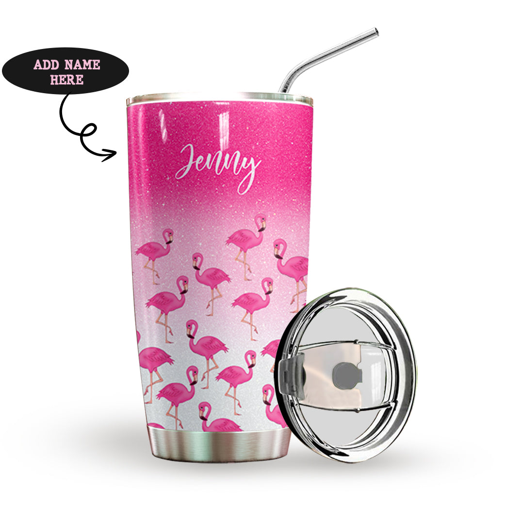 Flamingo Pink Personalized Tumbler