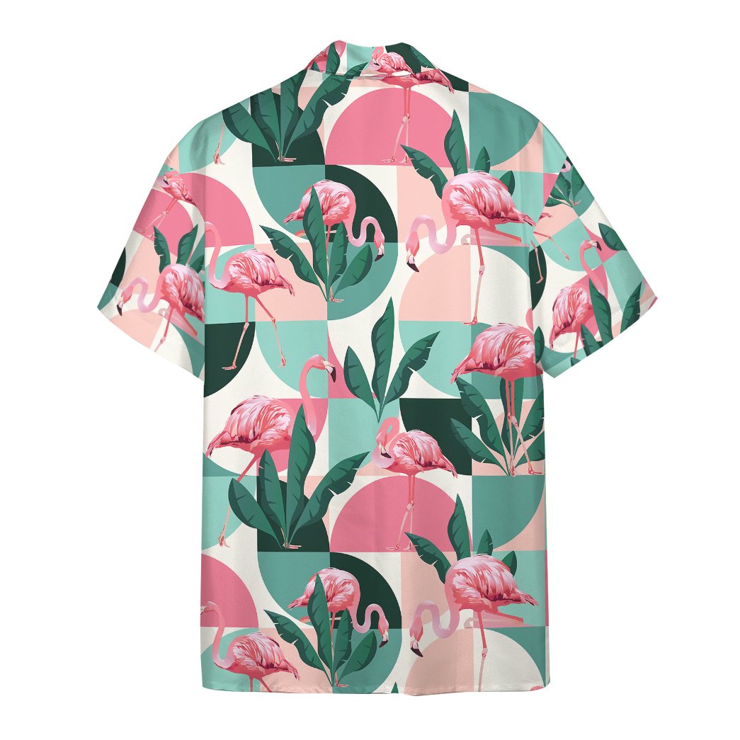 Pink Flamingo Hawaiian Button Shirt