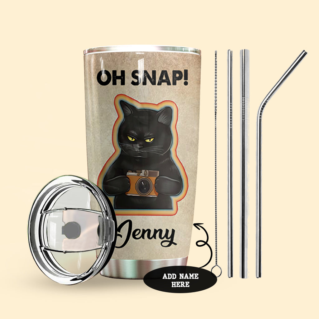 Black Cat Shoot People Photography Personalized Tumbler