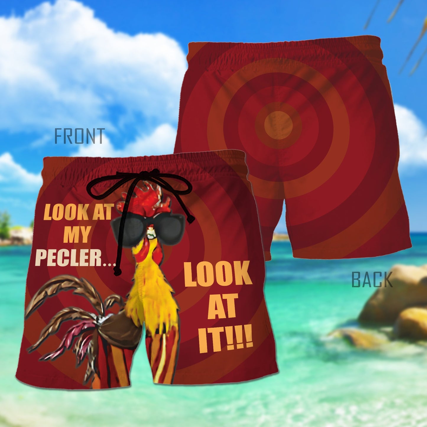 Look At My Pecker Beach Short