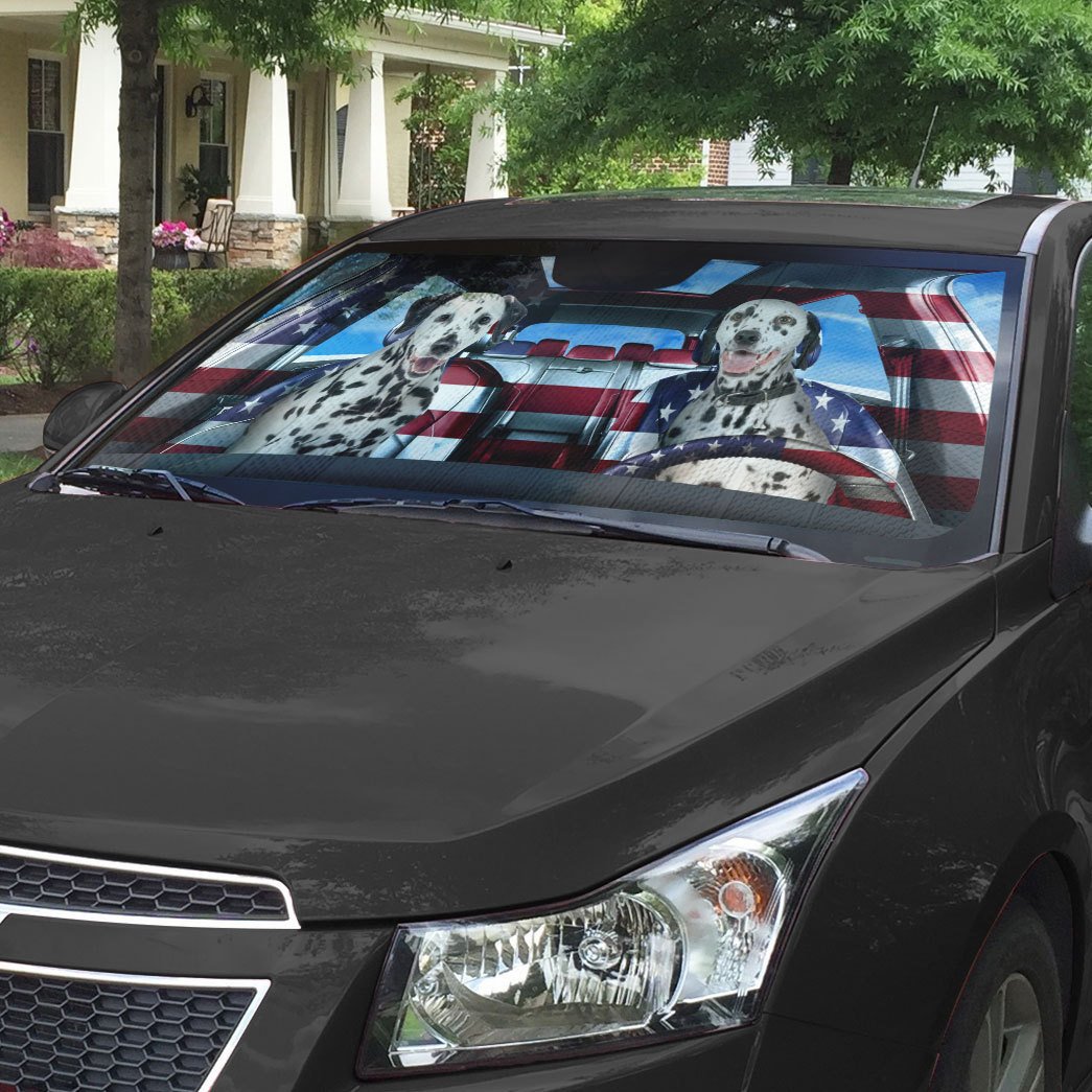 Lovely Dalmatian Custom Car Auto Sunshade