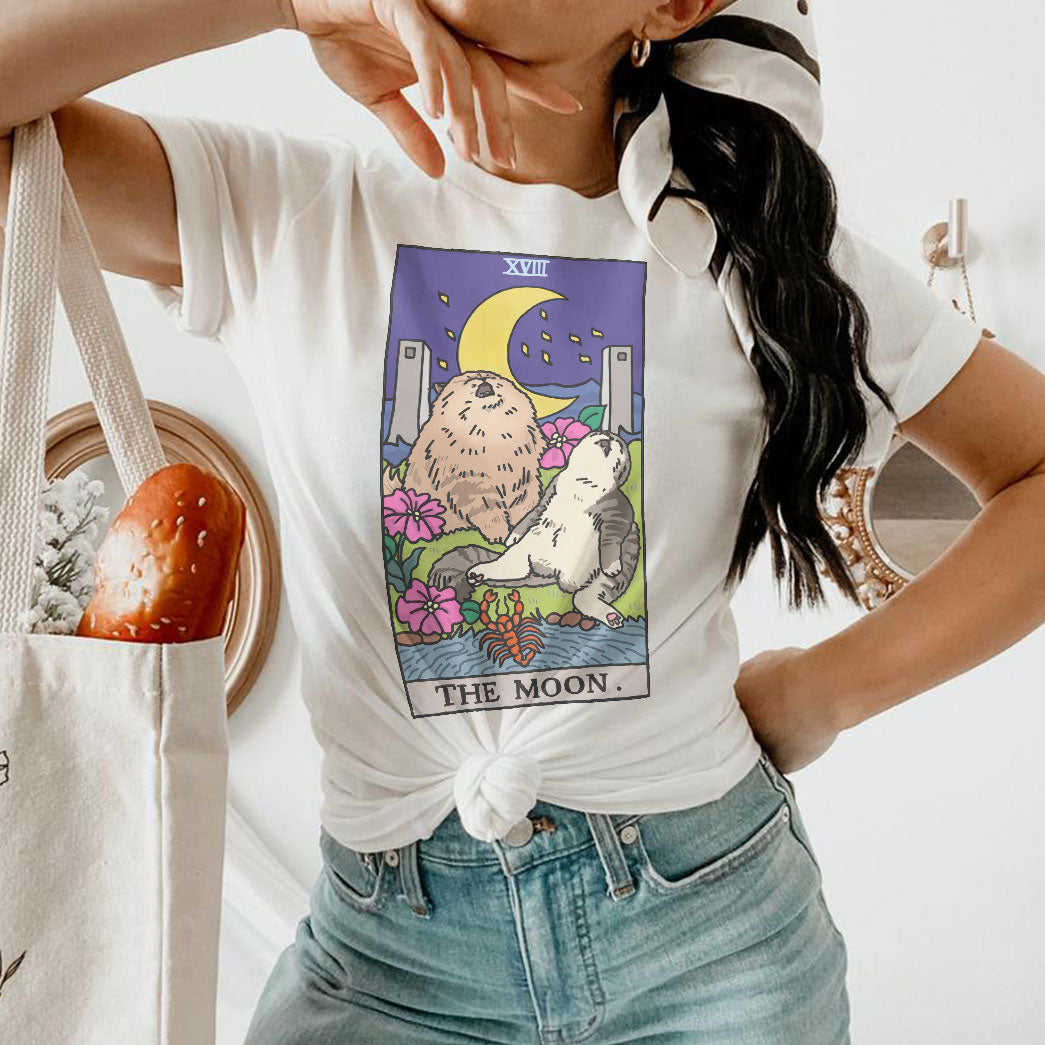 Sad Cat Meme The Moon Tarot Women's Tee & Unisex Tee