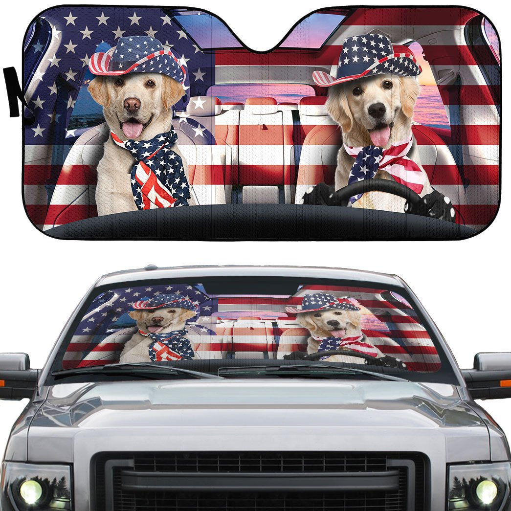 Patriot Labrador Retriever Custom Car Auto Sunshade