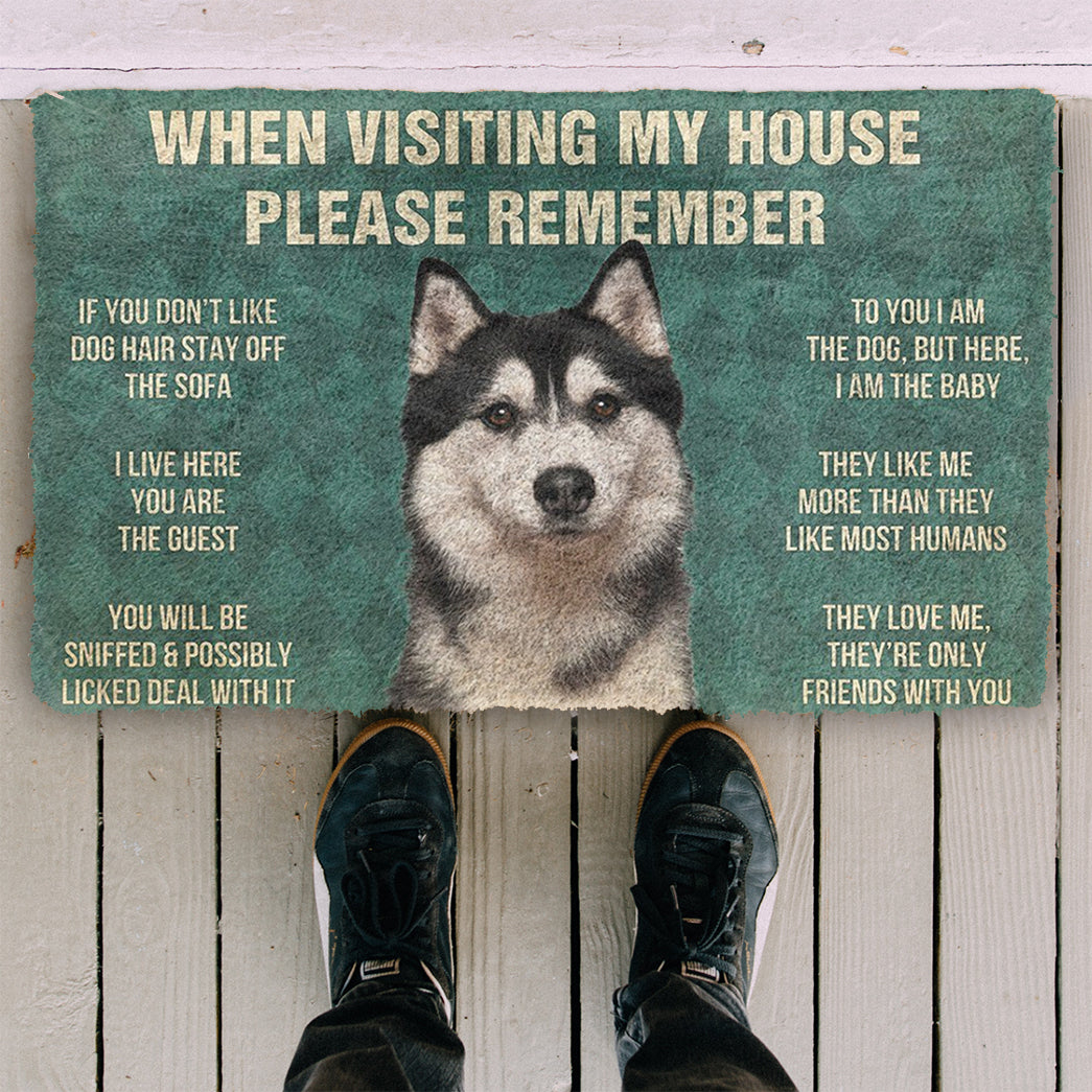 Please Remember Husky Dog's House Rule Doormat