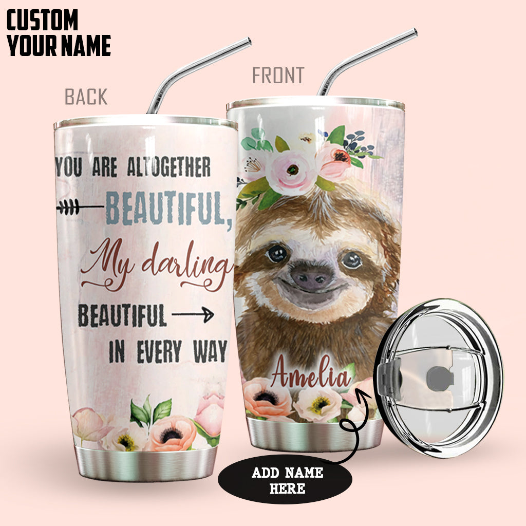 Sloth Beautiful Personalized Tumbler