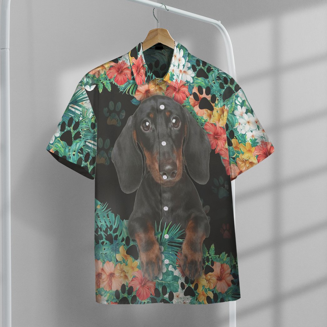 Dachshund Hawaii Button Shirt