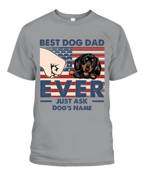 Best Dog Dad Independence Day Personalized Shirt - Name, Skin, Dog can be customized