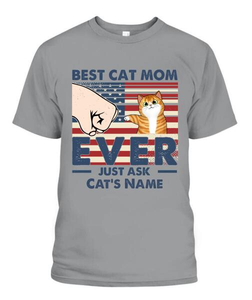 Best Cat Parents US Independence Day Personalized Shirt - Name, Skin, Cat can be customized