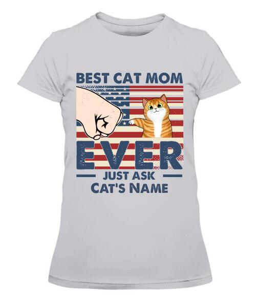 Best Cat Parents US Independence Day Personalized Shirt - Name, Skin, Cat can be customized
