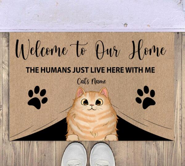 Welcome To Our Home Cat Personalized Doormat - Cat And Name can be customized