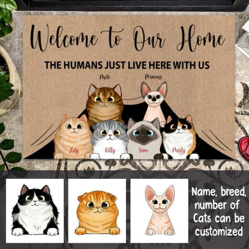 Welcome To Our Home Cat Personalized Doormat - Cat And Name can be customized