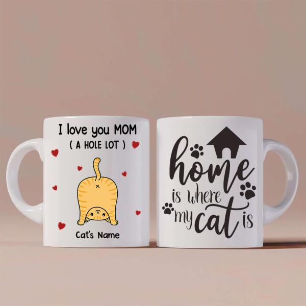 Cat Parents I Love You Personalized Mug - Cat, Name, Title and Quote can be customized