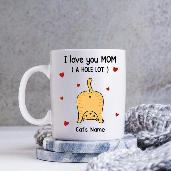 Cat Parents I Love You Personalized Mug - Cat, Name, Title and Quote can be customized