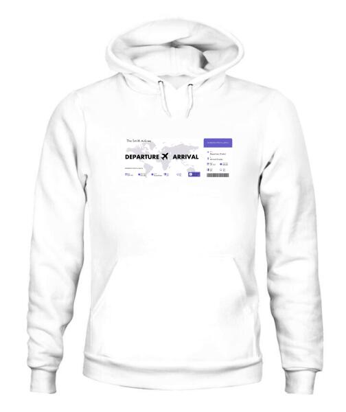 Flight Tickets Personalized Graphic Apparel - Airlines, Departure, Arrival and Date can be customized