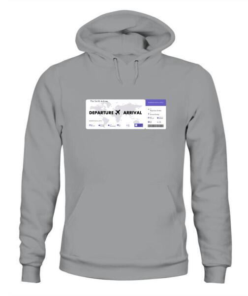 Flight Tickets Personalized Graphic Apparel - Airlines, Departure, Arrival and Date can be customized