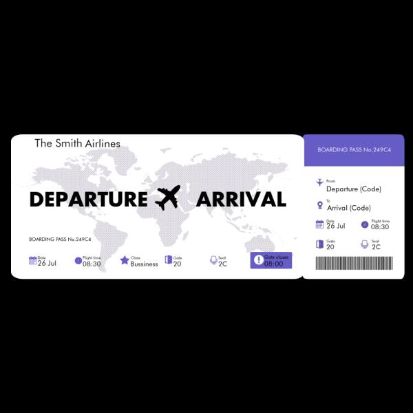 Flight Tickets Personalized Graphic Apparel - Airlines, Departure, Arrival and Date can be customized