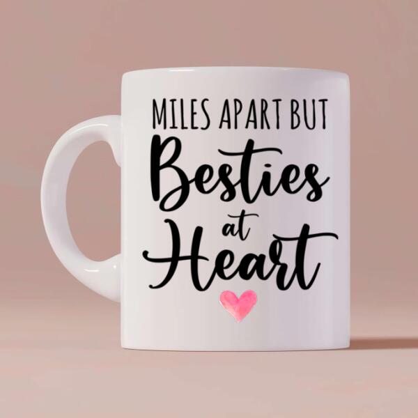 Bestie Long Distance Quotes Personalized State Colors Coffee Mug - Quote, State, Name can be customized