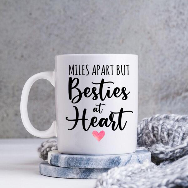 Bestie Long Distance Quotes Personalized State Colors Coffee Mug - Quote, State, Name can be customized