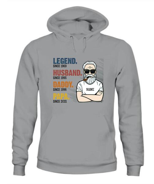 The Legend Grandpa Old Man Personalized Graphic Apparel - Skin, Hair, Beard, Nickname And Year can be customized