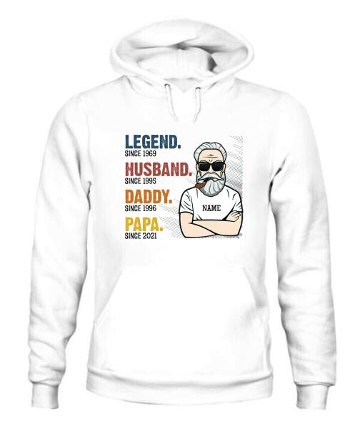 The Legend Grandpa Old Man Personalized Graphic Apparel - Skin, Hair, Beard, Nickname And Year can be customized