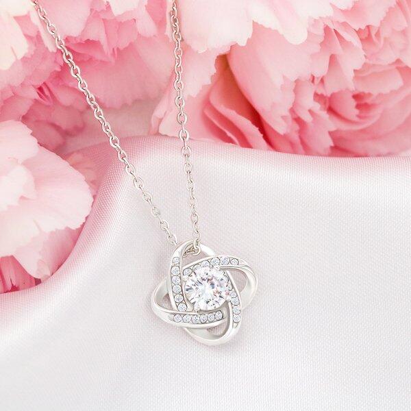 To My Daughter Personalized Necklace With Personalized Message Card (9 Necklace Designs) - Name, Skin, Hair, Clothes, Drink, Background and Quote can be customized