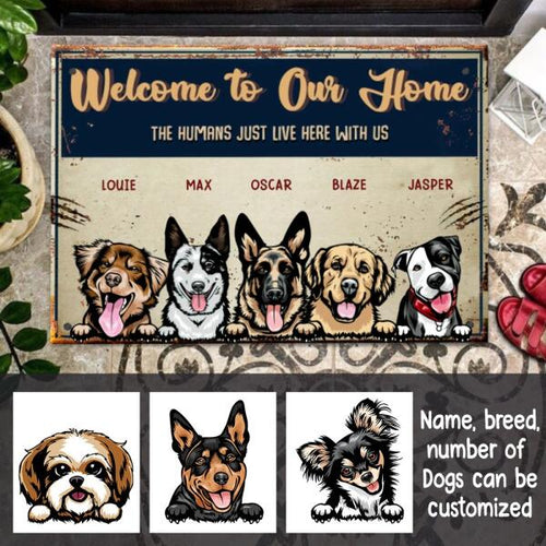Welcome To Our Home Dog Personalize Doormat - Dog and Name can be customized