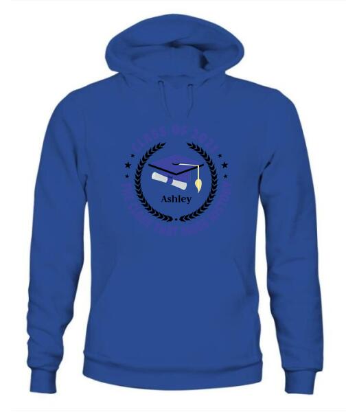 Class Of History Year Personalized Graphic Apparel - Year, Quote Color And Name can be customized