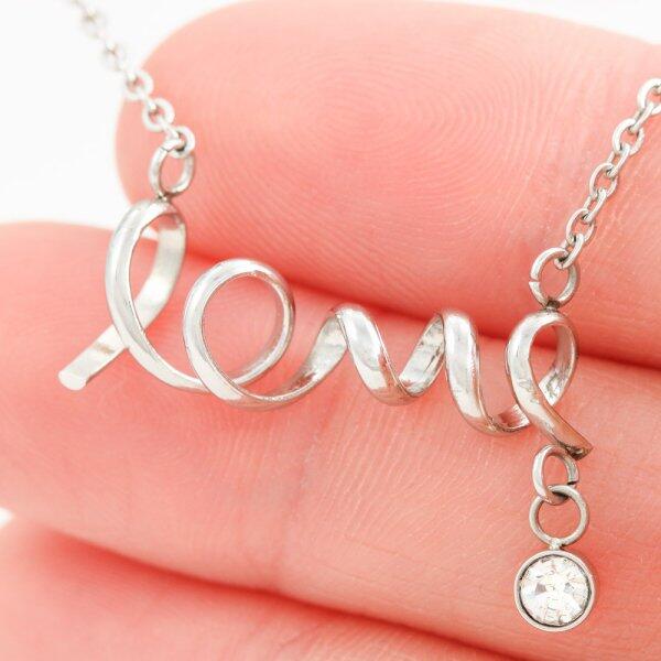 To My Daughter Moon With Personalized Message Card (9 Necklace Designs) - Name, Skin, Hair, Clothes and Background can be customized