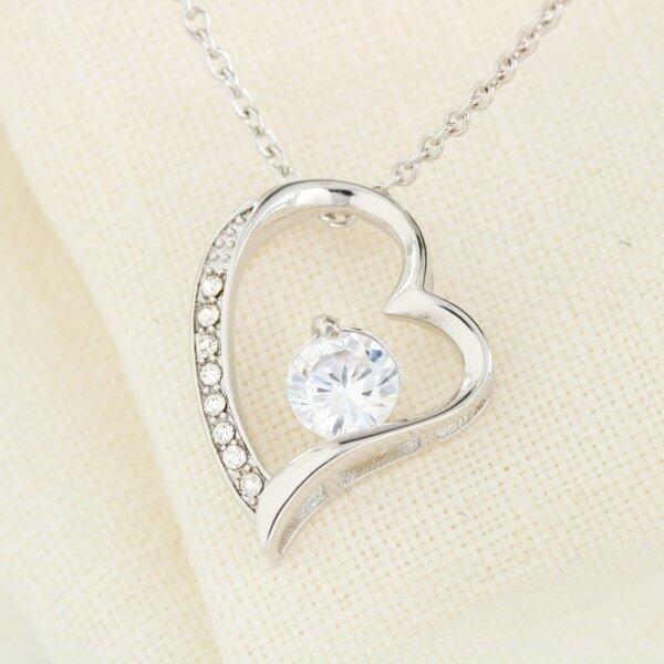 To My Daughter From Mom With Personalized Message Card (9 Necklace Designs) - Name, Skin, Hair, Clothes and Background can be customized