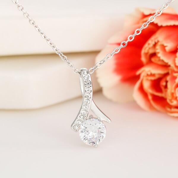 To My Daughter From Dad With Personalized Message Card (9 Necklace Designs) - Name, Skin, Hair, Clothes, Background and Quote can be customized