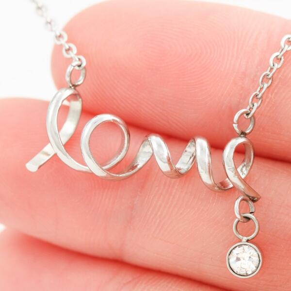 To My Daughter From Dad With Personalized Message Card (9 Necklace Designs) - Name, Skin, Hair, Clothes, Background and Quote can be customized