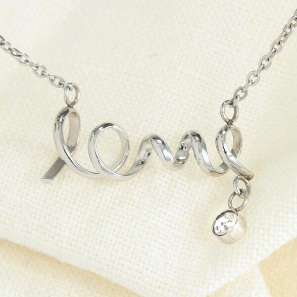 To My Daughter From Dad With Personalized Message Card (9 Necklace Designs) - Name, Skin, Hair, Clothes, Background and Quote can be customized