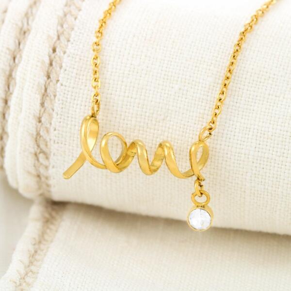 To My Daughter From Dad With Personalized Message Card (9 Necklace Designs) - Name, Skin, Hair, Clothes, Background and Quote can be customized