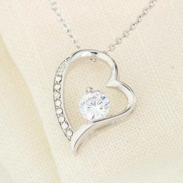 To My Daughter From Dad With Personalized Message Card (9 Necklace Designs) - Name, Skin, Hair, Clothes, Background and Quote can be customized