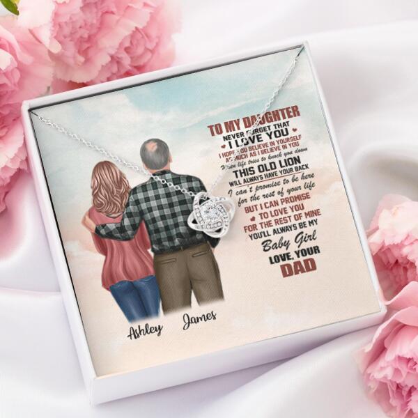 To My Daughter From Dad With Personalized Message Card (9 Necklace Designs) - Name, Skin, Hair, Clothes, Background and Quote can be customized