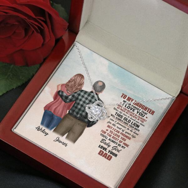 To My Daughter From Dad With Personalized Message Card (9 Necklace Designs) - Name, Skin, Hair, Clothes, Background and Quote can be customized