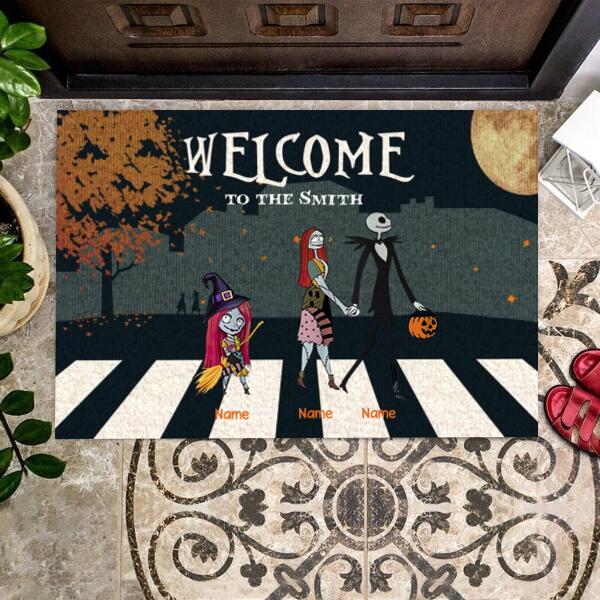 Halloween Family JS Personalized Doormat - Members and Names can be customized