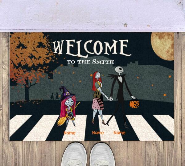 Halloween Family JS Personalized Doormat - Members and Names can be customized