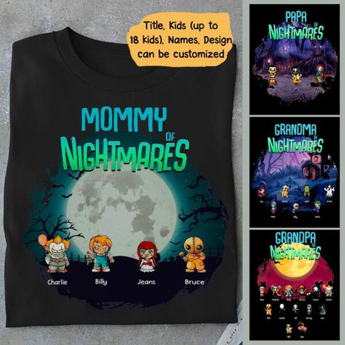 Halloween Nightmare Kids Horror Character Personalized Graphic Apparel - Title, Character, Name and Design can be customized