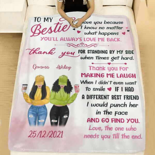 To My Bestie Personalized Soft Blanket - Design and Names can be customized